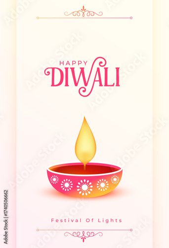happy diwali greeting template for social media post