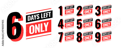hurry up number of days left countdown sticker template design