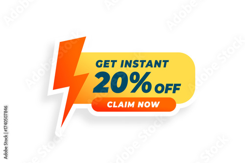 buy and claim 20 percent instant discount offer template