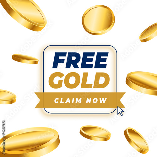 hurry claim now free golden coin giveaway offer template