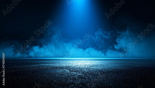 Wallpaper Mural blue spotlight in a dark room area background Torontodigital.ca