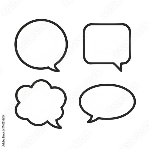 シンプル吹き出しセット｜Simple Speech Bubble Set
