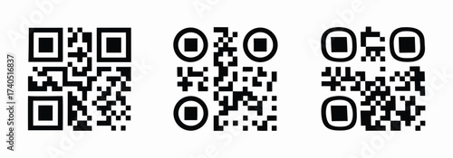 QR code icon transparent, QR code image - vector
