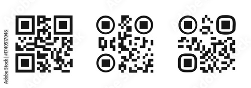 QR code icon transparent, QR code image - vector
