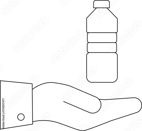 hand icon carrying a drinking bottle icon