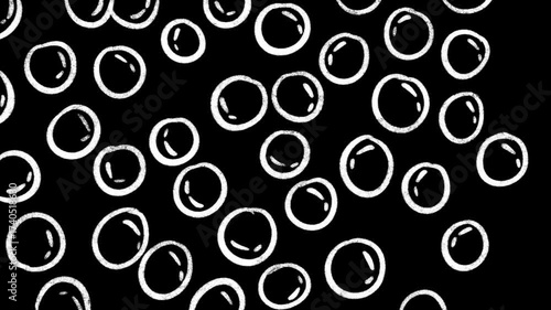 Animation of bubble flying to the top for transition video. Doodle bubble flying 4K video.