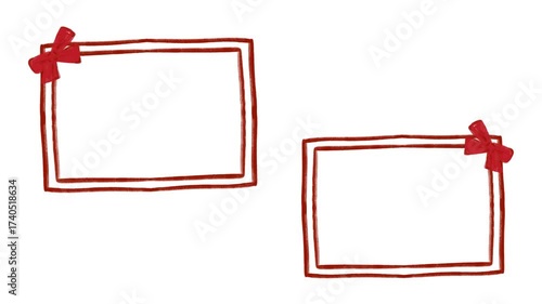 Aesthetic two coquette frame with ribbon for next coming video section, photo frame video for parents or valentine, wedding frame video, etc.