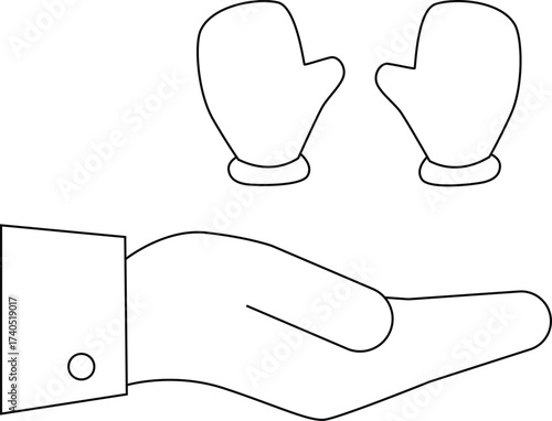 line icon hand carrying glove icon