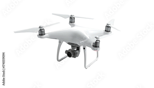 White drone with camera