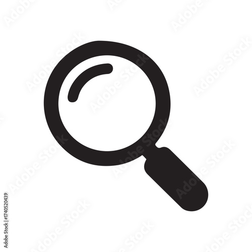 Search or Magnifying Glass Icon. Essential for websites, databases, and research tools. vector illustration eps 10
