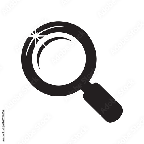 Search or Magnifying Glass Icon. Essential for websites, databases, and research tools. vector illustration eps 10