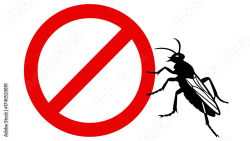 No insects allowed sign with a silhouette of an insect