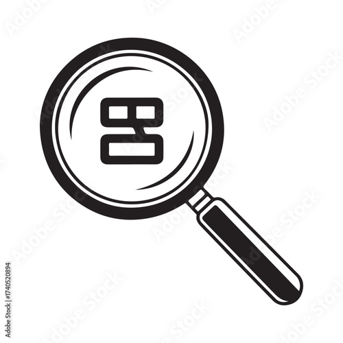 Search or Magnifying Glass Icon. Essential for websites, databases, and research tools. vector illustration eps 10