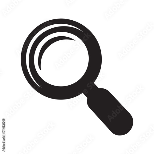 Search or Magnifying Glass Icon. Essential for websites, databases, and research tools. vector illustration eps 10