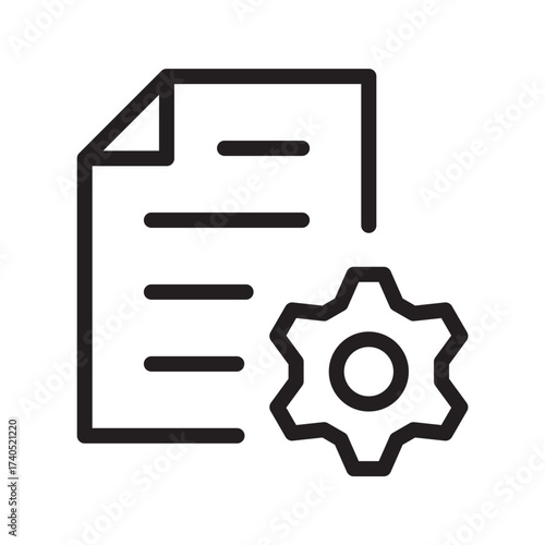 Document Settings Line Icon File Configuration, Management