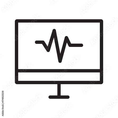 Monitoring Screen Line Icon Pulse Wave, Analytics Dashboard