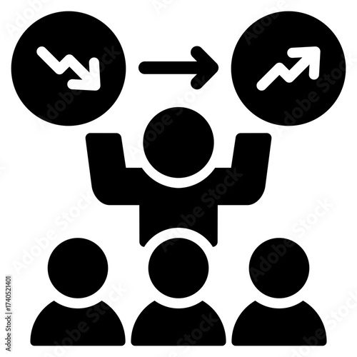 Coaching Icon Solid Style Vector Illustration 