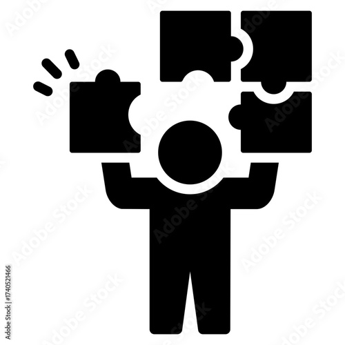 Problem Solving Icon Solid Style Vector Illustration 