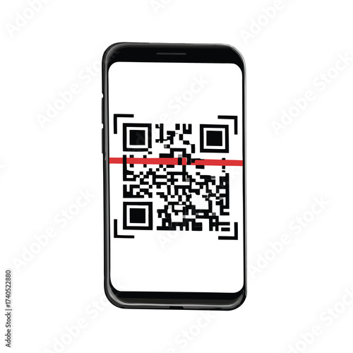 QR code icon transparent, QR code image - vector
