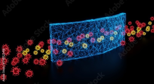 Cyber Security Barrier Blocking Virus Attack in 4K