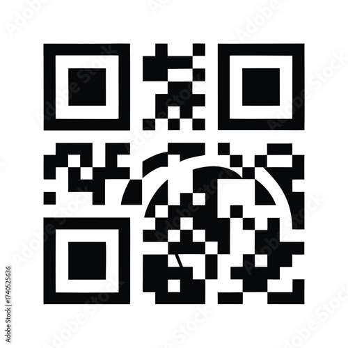 QR code icon transparent, QR code image - vector
