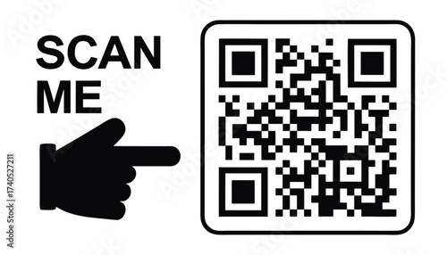 Qr code icon - Quick Response Code, Inscription scan me 