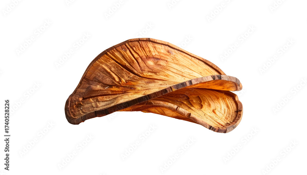 Obraz premium Wooden bowl with detailed grain, isolated against a black background