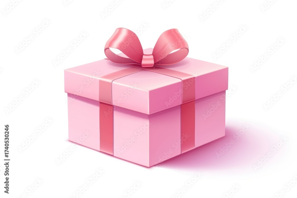 Obraz premium Gift box pink white background.