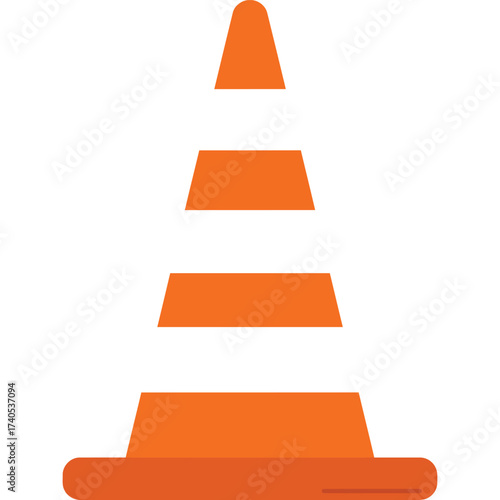 Orange Traffic Cone Illustration safety road construction hazard warning caution street symbol sign barrier temporary roadwork