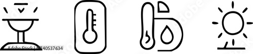 Weather and Environment Sensor Line Icon Set.