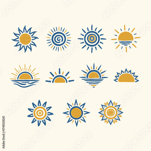 Hand-drawn sun Vector Illustration II