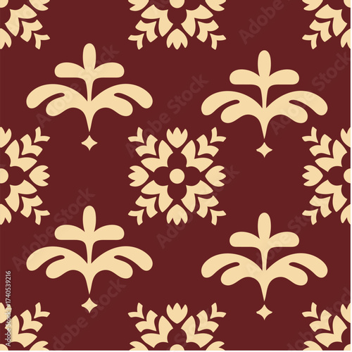 Seamless pattern with floral and plant theme