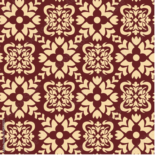 Seamless pattern with floral and plant theme
