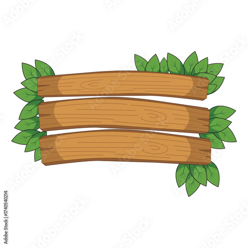 Wooden sign with leaves for your message