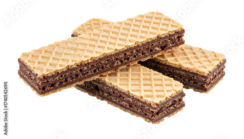 Two chocolate-filled wafer bars stacked