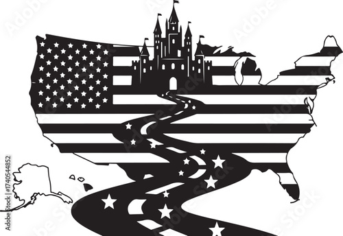 America divided symbolizing conflict