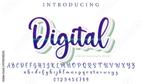 Digital - Elegant 3D Script Font with Handwritten Style for Modern Typography and Branding