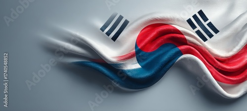 South Korea flag. Country independence day concept. Generative AI technology.	
