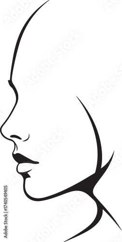 Minimalist profile of a woman's face