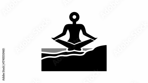 Find your inner peace with mindful meditation, silhouette figure in lotus pose for yoga and wellness practice