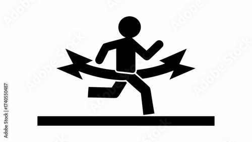 Choice dilemma shown with a running figure and decision arrows, choose direction and make your own future