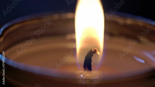 Wallpaper Mural Candle Flame Close-Up of Light, Shadow, and Melted Wax Torontodigital.ca