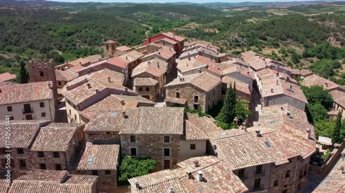 Charming Aerial View of a Historic Spanish Village