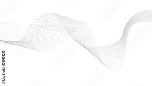 Abstract wave digital element for certificate design. Curved wavy lines design, Grey wave line background on white background.
