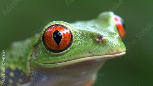 Stunning Close-Up Red-Eyed Tree Frog's Mesmerizing Gaze