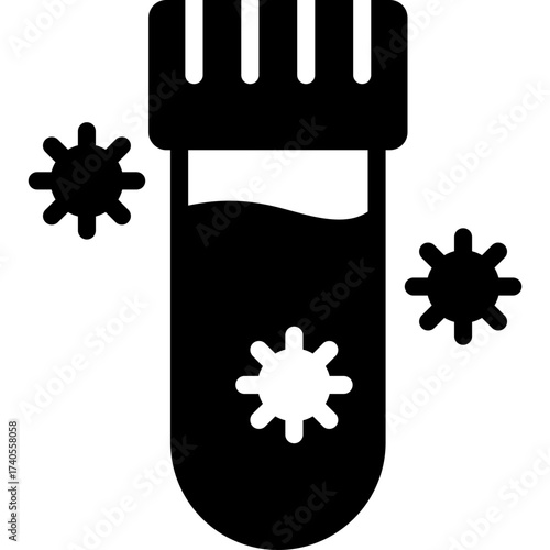virus icon illustration design with solid