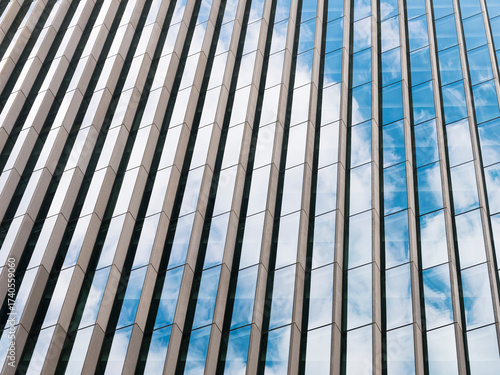 Wallpaper Mural Glass wall Facade Stripe pattern Sky reflection Modern building exterior Architecture details Abstract background Torontodigital.ca