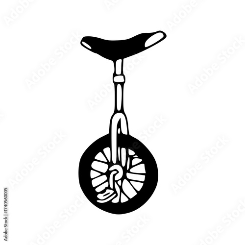 monocycle riding equipment doodle