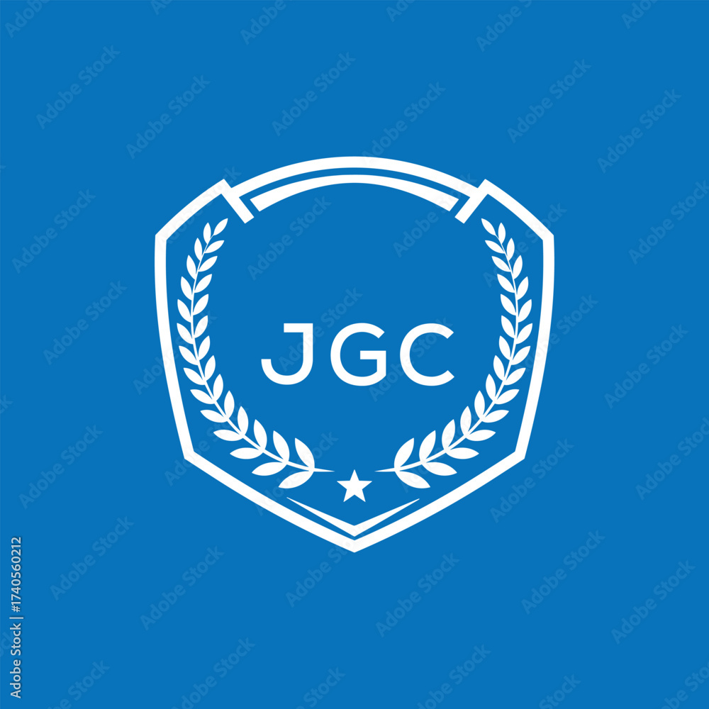 Fototapeta premium JGC Shield Logo Design JGC Minimal Laurel Wreath and Star Emblem for Sports Corporate JGC Club and Brand Ident. 