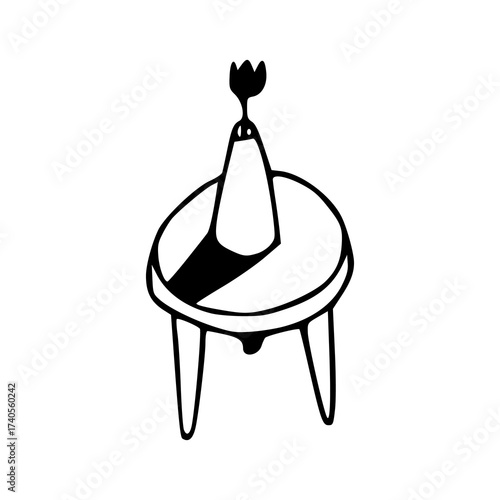 still life of a flower and geometric vase/jug doodle